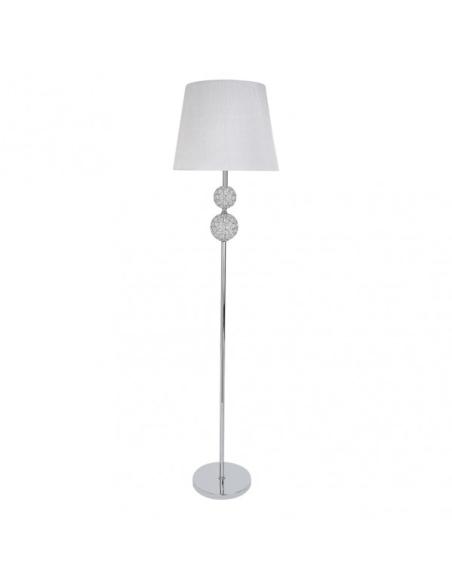 Pie Salon Bogota 1xe27 Cromo Pantalla Blanca 160x38x38 Cm