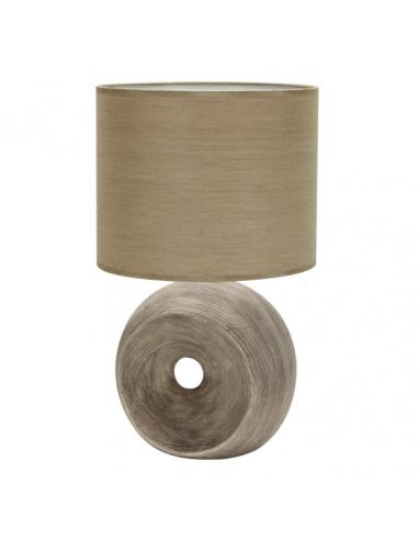 Sobremesa Ceramica Ea 1xe27 Beis Pantalla Beis 52x30x30 Cm