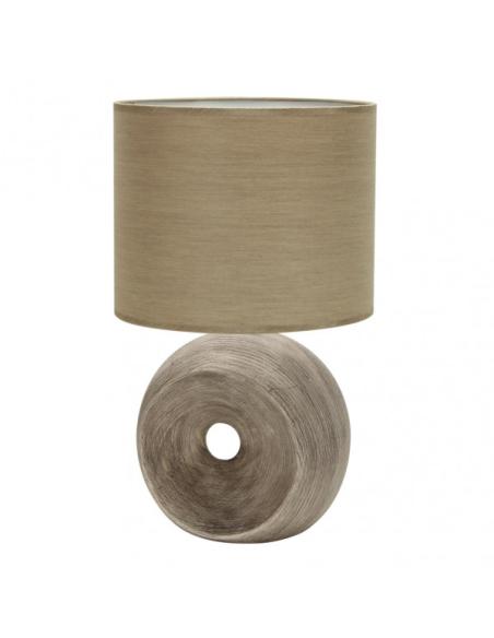 Sobremesa Ceramica Ea 1xe27 Beis Pantalla Beis 52x30x30 Cm