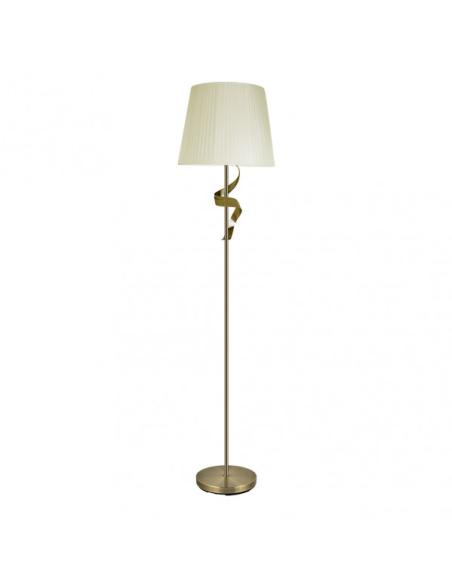 Pie Salon Baeza 1xe27 Cuero Pantalla Beis 162x38x38 Cm