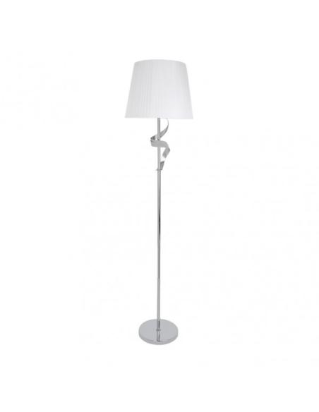 Pie Salon Baeza 1xe27 Cromo Pantalla Blanca 162x38x38 Cm