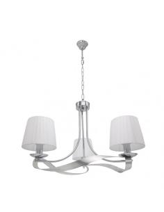 Lampara Baeza 3xe14 Cromo Pantalla Blanca Regx52x52 Cm