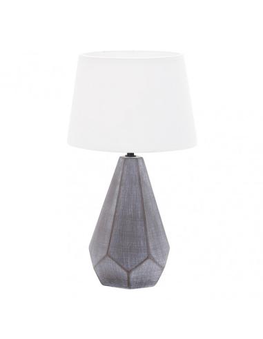 Sobremesa Ceramica Ibi 1xe27 Negra Pantalla Blanca 43x24,8x24,8 Cm