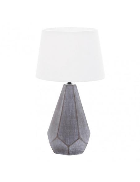 Sobremesa Ceramica Ibi 1xe27 Negra Pantalla Blanca 43x24,8x24,8 Cm