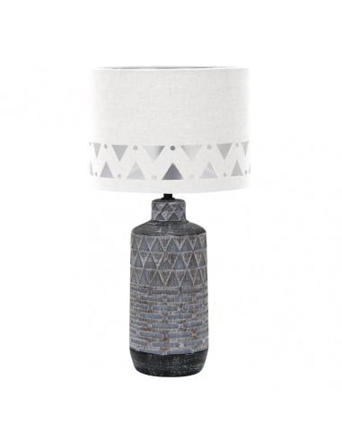Sobremesa Ceramica Mos 1xe27 Zinc Pantalla Blanca 42,5x24x24 Cm