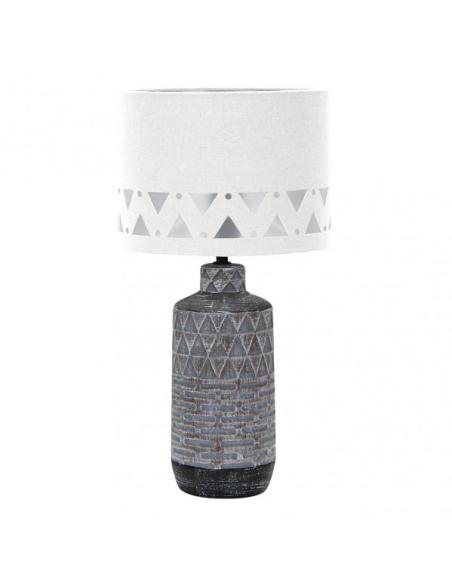 Sobremesa Ceramica Mos 1xe27 Zinc Pantalla Blanca 42,5x24x24 Cm