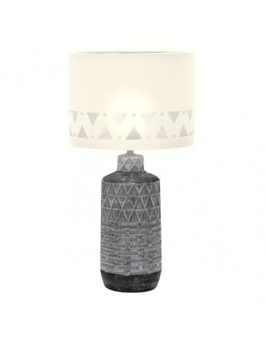 Sobremesa Ceramica Mos 1xe27 Zinc Pantalla Blanca 42,5x24x24 Cm