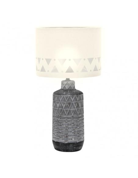 Sobremesa Ceramica Mos 1xe27 Zinc Pantalla Blanca 42,5x24x24 Cm