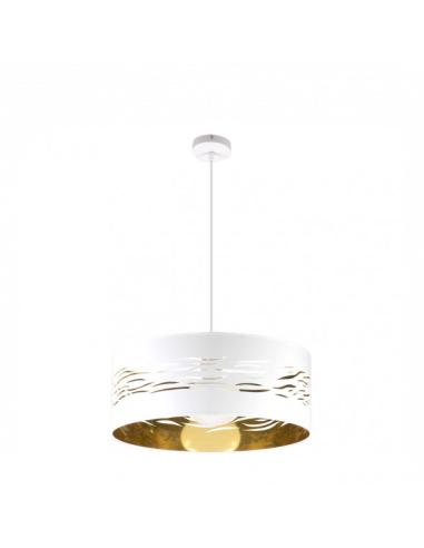 Colgante Niebla 1xe27 Blanco/blanco-oro Regx50x50 Cm