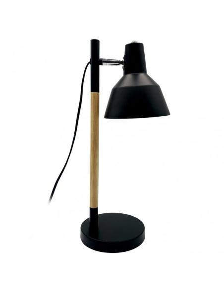 Flexo Basil 1xe14 Negro/haya 50x17x23 Cm Articulable Y Orientable 350º