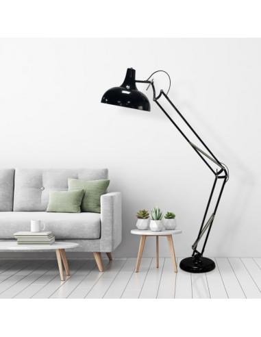 Pie Salon Articulable Malik 1xe27 Negro 163x30x80 Cm
