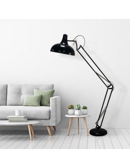 Pie Salon Articulable Malik 1xe27 Negro 163x30x80 Cm