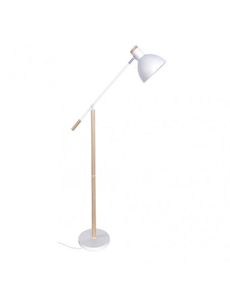 Pie Salon Biel 1xe27 Blanco/haya 151x25x70 Cm Orientable 360º Y Articulable