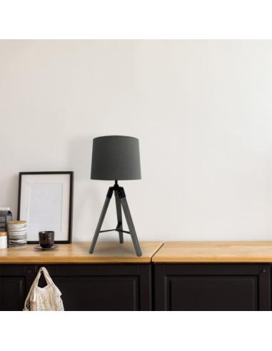Sobremesa Julen 1xe27 Madera Gris/negro 52x24x24 Cm