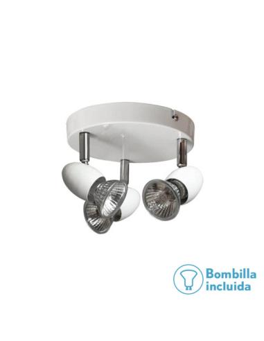 Plafon Foco Sonora Blanco 3xgu10 Bomb. incl 13x17d