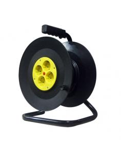 Enrollacable 4 Enchufes Cable 15m 3gx1,5mm Cobre C/termostato De Seguridad 3250w Max 2