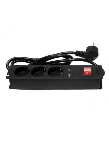 Base Multiple 3 Enc+2 Usb E Interruptor 3500w Cable 1,5m 3gx1,5mm De Cobre