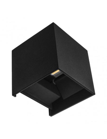 Aplique Barredor De Pared 10w 6000k Segmento Negro Ip65 10x10x10cm Aluminio 800lm Orientable