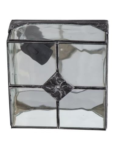 Plafon Pequeño Estepa Plata 1xe27 11x20x20 Cm