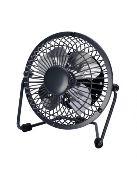 Miniventilador Sobrem.metal Bulerias 2,5w 5v Negro 14,8x14,2x7,6 Cm Orientable Alimentacion Mediante Puerto Usb