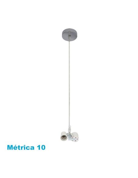 Arm. Colgante Cara 2xe27 Cromo M10 Regx10x10 Cm