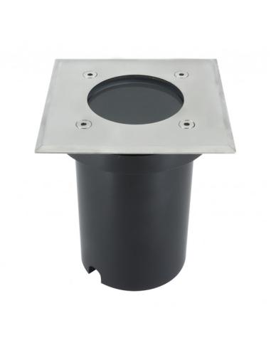 Empotrable Exterior Encastrar Cuad.1xgu10 Niquel 13x11x11Cm Ip65 Corte 10,5 Cm