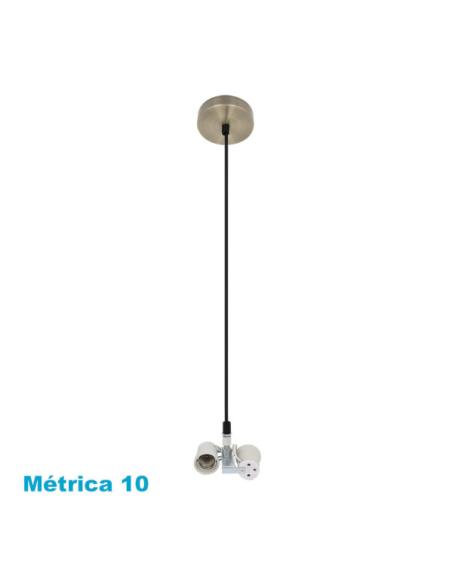 Arm. Colgante Cara 2xe27 Cuero M10 Regx10x10 Cm