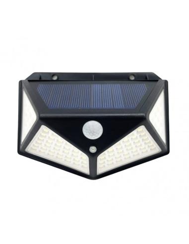 Aplique Solar  6000k Kira Negro 450lm Ip65 9,5x13,5x5cm Sensor Mov.Crepusc.