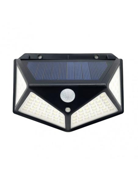 Aplique Solar  6000k Kira Negro 450lm Ip65 9,5x13,5x5cm Sensor Mov.Crepusc.