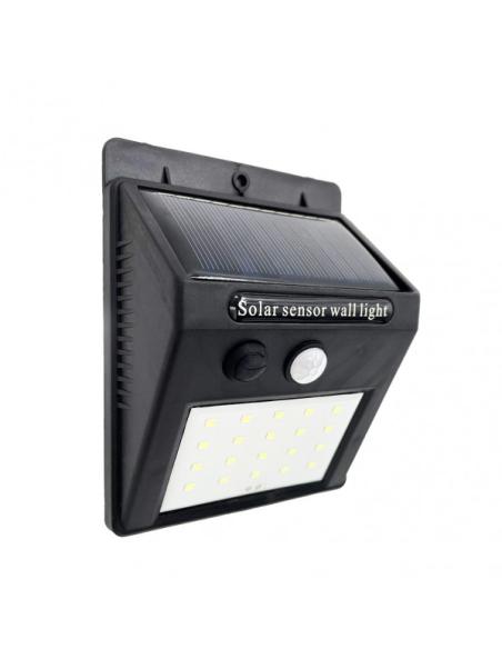 Aplique Solar  5000k Kira Negro 200 Lm Ip55 12,2x9,5x4,4 Cm Sensor Movimiento Crepuscular