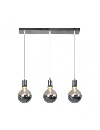 Lampara Gala 3xe27 Cromo/cromo  Bombillas   Incluidas 24w 2700k 2100lm Regx64x12,5 Cm