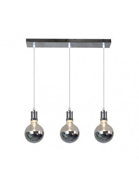 Lampara Gala 3xe27 Cromo/cromo  Bombillas   Incluidas 24w 2700k 2100lm Regx64x12,5 Cm