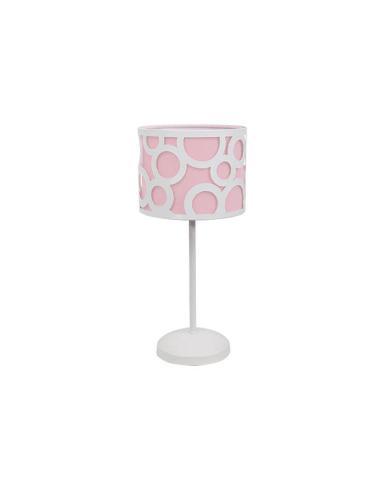 Sobremesa Orlando Rosa/blanco 1xe14 42x18x18 Cm
