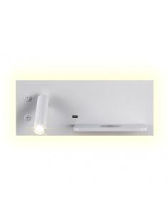 Aplique 2+8w 4000k Velazquez Izqdo Blanco Usb+qi  130lm Doble Encendido 14x35x14 Cm 2