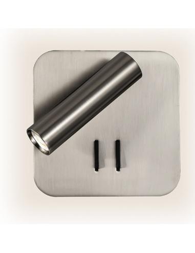 Aplique 2+6w 4000k Manet Cuadrado Niquel 130lm  Doble Encendido 14x14x12 Cm