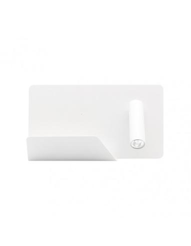 Aplique 3w 4000k Miguel Angel Dcho Blanco C/usb Y  Estante 150lm 16x28x12 Cm Orientable