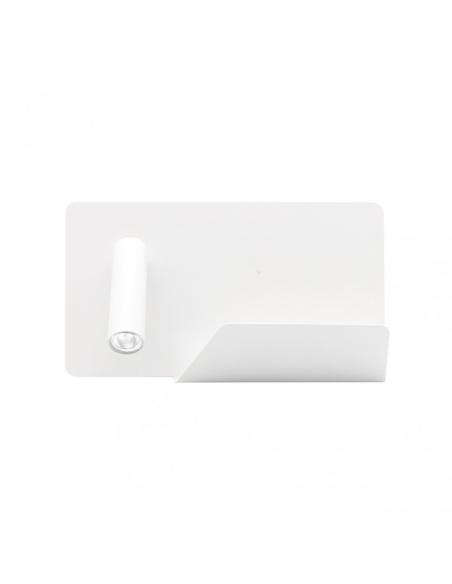 Aplique 3w 4000k Miguel Angel Izqdo Blanco C/usb  Y Estante 150lm 16x28x12 Cm Orientable