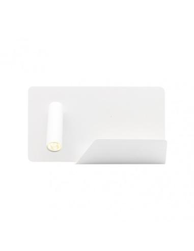 Aplique 3w 4000k Miguel Angel Izqdo Blanco C/usb  Y Estante 150lm 16x28x12 Cm Orientable