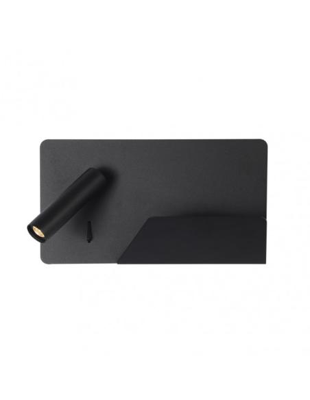 Aplique 3w 4000k Miguel Angel Izqdo Negro C/usb Y  Estante 150lm 16x28x12 Cm Orientable