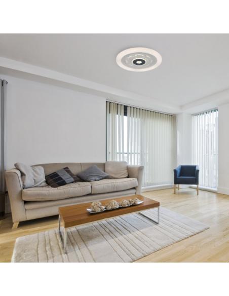 Plafon 78w 3000k, 4000k, 6500k Anthe Blanco/gris 9x50x50cm 10530Lm Regulable, Memoria y C. Remoto