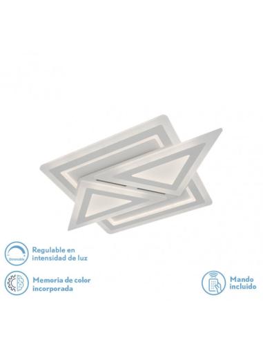 Plafon 130w 3000k, 4000k, 6500k Blanco Atria 5x60x40Cm 17550Lm Regulable, Memoria y C. Remoto