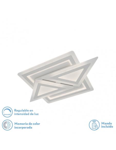 Plafon 130w 3000k, 4000k, 6500k Blanco Atria 5x60x40Cm 17550Lm Regulable, Memoria y C. Remoto