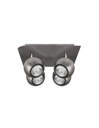 Plafon Foco Dali Niquel 4xgu10 Bomb. Halog. Incl.14x25x25