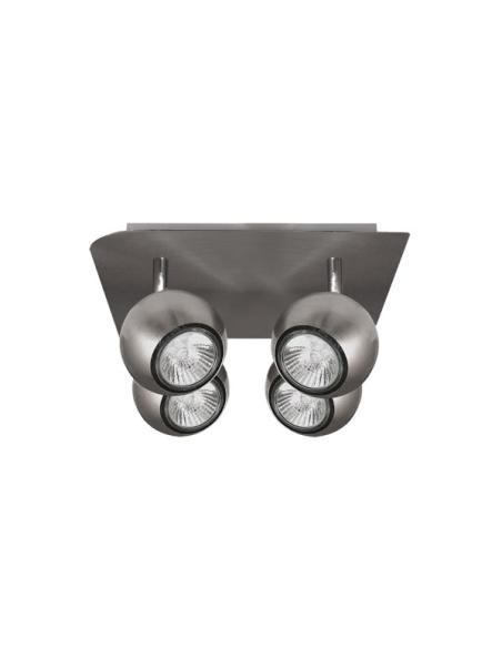 Plafon Foco Dali Niquel 4xgu10 Bomb. Halog. Incl.14x25x25
