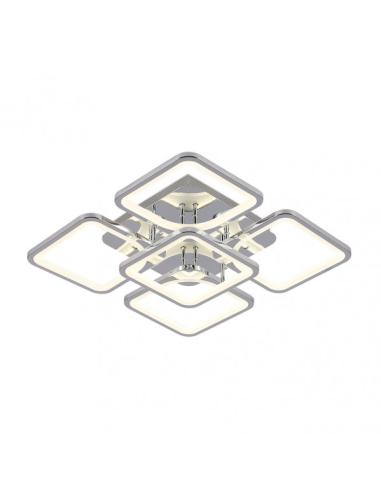 Plafon 129w 3000-4000-6500k Cromo Elara 9x58x58Cm 17415lm C.remoto,regulador Y Memoria