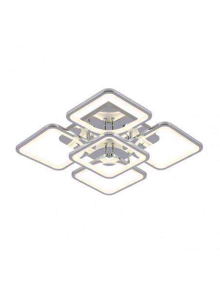Plafon 129w 3000-4000-6500k Cromo Elara 9x58x58Cm 17415lm C.remoto,regulador Y Memoria