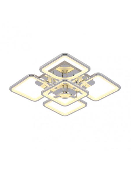 Plafon 129w 3000-4000-6500k Cromo Elara 9x58x58Cm 17415lm C.remoto,regulador Y Memoria
