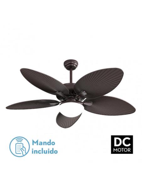 Ventilador Dc Borasco 24w Marron 5 Asp.6 Vel.132d  2950lm Remoto.memoria Y Temp.3000-4000-6000k