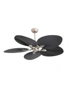 Ventilador  Dc Chaw 24w 2950lm Niquel/negro 5asp.6vel.132d  C/remoto, Memoria Y Temp.3000-4000-6000k 2