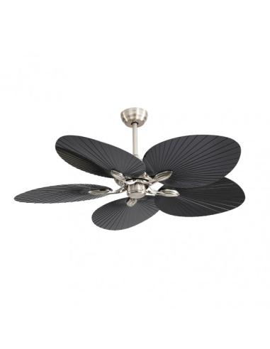 Ventilador  Dc Chaw 24w 2950lm Niquel/negro 5asp.6vel.132d  C/remoto, Memoria Y Temp.3000-4000-6000k